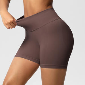 Women's Solid High Waist Seamless <strong>Plus</strong> <strong>Size</strong> Fitness Shorts with Four-Way Stretch Quick-drying Breathable Sports Shorts for Yoga - Product Image 3