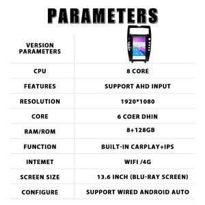 Autoradio GPS 13,6 pouces, système de navigation, autoradio, unité principale pour Maserati Quattroporte 2003-2012, lecteur multimédia - Product Image 2