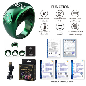 Bague connectée intelligente pour musulmans avec fonction de rappel de prière, compteur numérique électronique Tasbeeh, compatible Android ou iOS, cadeaux pour le Hajj - Product Image 5