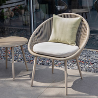 Ensemble de meubles de patio en rotin moderne, canapé et chaises minimalistes d'extérieur, ensemble de chaises en rotin confortables, résistant aux intempéries, pour café, balcon, parc