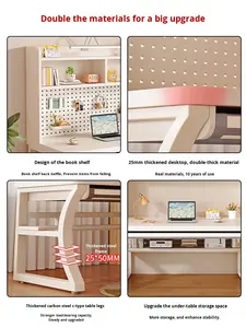 Estantería integrada moderna, tablero perforado, <span class=keywords><strong>escritorio</strong></span> de madera maciza, <span class=keywords><strong>escritorio</strong></span> de oficina <span class=keywords><strong>para</strong></span> estudiantes, estudio, hogar, dormitorio, ordenador, <span class=keywords><strong>escritorio</strong></span> de oficina - Product Image 2