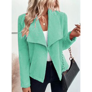 Turn Down Collar Solid Color Long Sleeve Simple Women's Suit Short <b>Ladies</b> <b>Coat</b> Clothing Fashion - Product Image 4