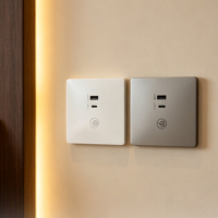 Interrupteur mural pour chambre d'hôtel, design minimaliste moderne avec commande tactile, port de charge USB Type-C 40W