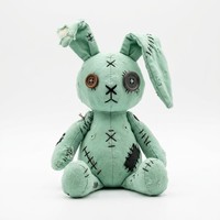 Peluche personnalisée de lapin zombie doux avec yeux à boutons et cicatrices pour enfants, cadeau d'Halloween mignon et effrayant, et décoration de chambre