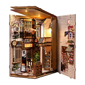 ที่กั้นหนังสือไม้รูปตรอกแมว รุ่น 3D DIY ประกอบเอง สไตล์ญี่ปุ่น บ้านจิ๋ว สำหรับตกแต่งห้องวัยรุ่น - Product Image 1