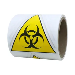 Hybsk biyolojik tehlike (Biohazard) Risk üçgen reflektör etiket 4 inç