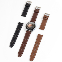 Correa de reloj inteligente Upro de liberación rápida de 20/22 mm para Huawei GT5/GT6, correas de reloj de cuero marrón con hebilla plateada de 18 mm, 20 mm y 22 mm