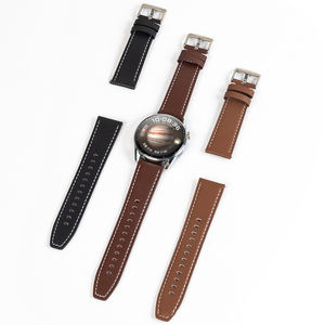 Correa de reloj inteligente Upro de liberación rápida de 20/22 mm para Huawei GT5/GT6, correas de reloj de cuero marrón con hebilla plateada de 18 mm, 20 mm y 22 mm - Product Image 6