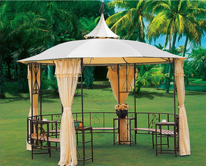 Hot Sale 3x3, 3.5x3.5m Wrought Iron Outdoor Garden Gazebo Tent