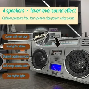 Nhà Sản Xuất Nhiều Màu Sắc Cổ Điển Retro Loa Bluetooth Không Dây ABS Xách Tay Đài Phát Thanh Phong Cách Âm Nhạc Máy Nghe Nhạc - Product Image 4