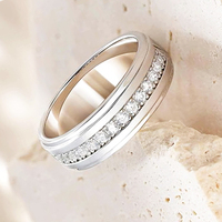 CHENG JEWELERS personnalisé CNC bijoux en carbure de tungstène CZ incrustation bague de fiançailles 8mm bandes de mariage pour hommes