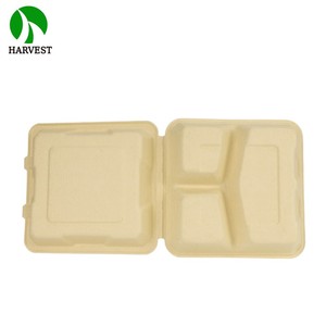 Contenedor Desechable Biodegradable de Pulpa de Bambú de 8 Pulgadas Cuadradas para Comida para Llevar con Relieve - Product Image 6
