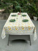 Rang-e-Nau Coton Écologique Luxe Style Naturel Imprimé Floral Décoration Maison Mariage Jardin Fête Chemin de Table Set de Table 3mm
