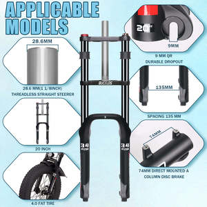 <span class=keywords><strong>Fourche</strong></span> de vélo en alliage avec amortisseur réglable dur/mou, diamètre de roue petit, frein à disque pliable, 20 <span class=keywords><strong>26</strong></span> <span class=keywords><strong>pouces</strong></span> - Product Image 5