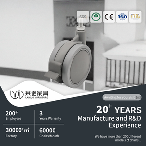 ZP-05 <span class=keywords><strong>60mm</strong></span> 75mm Nylon Geräuscharme Fixierte Schwenkbare Gewindestange Schraubseitige Bremse Möbelrollen für Bürostuhl - Product Image 1