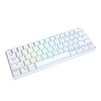 DK61 Keyboard Gaming Mekanik, 2.4 Backlit RGB 60% G Nirkabel Tahan Debu Dapat Diprogram Tombol Penuh