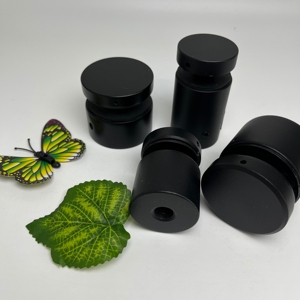 Juego de cuatro espaciadores de vidrio negro mate con tapa de rosca, premium, para orificios de tornillos de separación de paneles, para herrajes de barandillas de vidrio <span class=keywords><strong>Causeway</strong></span> - Product Image 5