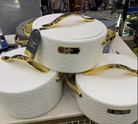 Set Pemanas Makanan Hotpot 3 Buah 1.5L 2L 2.5L Terisolasi Termal, Piring Mewah Berlapis, Estetis, Perlengkapan Sajian Dapur & Pesta