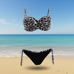 HDJ Leopard Print Bikini Set Push Up <b>Bra</b> Tie Side Bottoms Plus Size Women Swimwear Two Piece Bathing Suit SQ66595 - Product Image 2