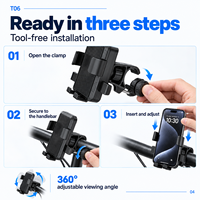 Support de guidon Bluetooth T06 anti-perte pour Apple Find My, rotation à 360°, jusqu'à 12 mois en veille