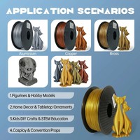 Filament PLA métallique HELLO3D 1,75 mm |   Filament pour imprimante 3D facile à imprimer, flux fluide, sans déformations, sans torsions, longueur 330 m, 1 kg/rouleau