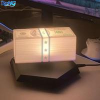 Lampe LED Flottante Magnétique 3D Effet Lévitation Billet de Banque GTA, Décoration de Chambre Gamer, Lampe de Table RVB, Veilleuse Décorative - Grande Vente