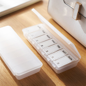 7 Day Pillbox Large Capacity Portable Travel Size Medicine Storage Box With Memo Pad Transparent - Product Image 2