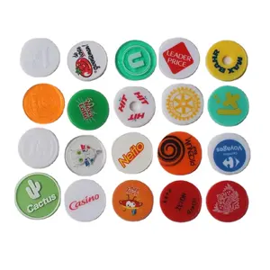 China Wholesale Plastic Token Coin Custom High Quality Pad Printing Color Trolley Coins Jeton Caddie