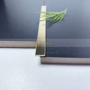 M163 Stainless Steel Mirror Gold Trim T-Shaped Transition Profile <b>Tile</b> Accessories Durable Waterproof Easy Installation for - Product Image 1