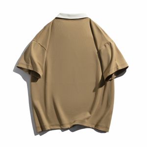 Logo personnalisé perle cool contraste couleur semi-fermeture éclair polo hommes américain en direct goutte épaule revers à manches courtes T-shirt - Product Image 2