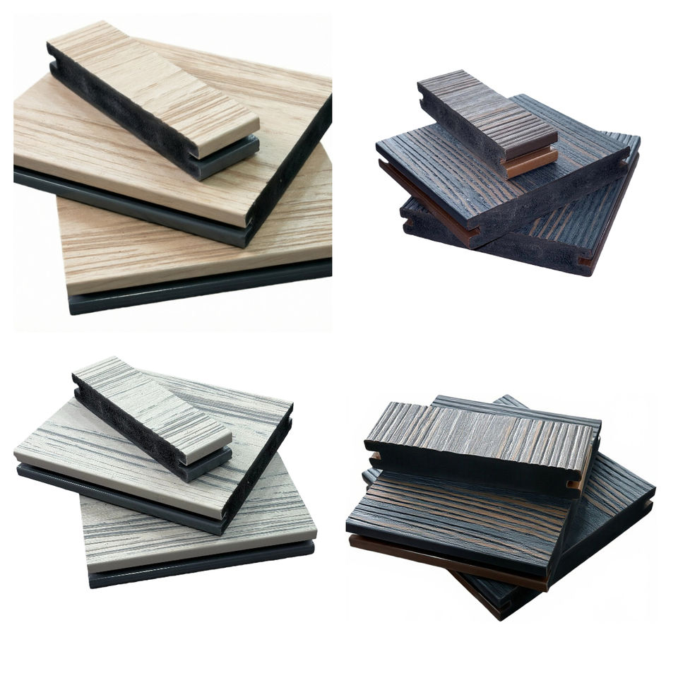 PVC Outdoor Decking Board 3D Embossed Wood Grain Slip-Resistant UV ...