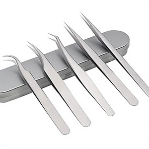 ASAP Pince à épiler pour cils en acier inoxydable fin, écologique et durable, à pointe lisse de 10 mm, outils d'extension de cils, pince à cils - Product Image 1