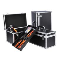 Boîte de présentation d'équipement OEM verrouillable - Valise à outils en aluminium noir avec mousse prédécoupée de précision