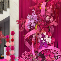 Rideaux et toiles de fond de scène de mariage en polyester de qualité supérieure multicolores avec taille personnalisée pour la décoration d'événements, de fêtes et d'anniversaires