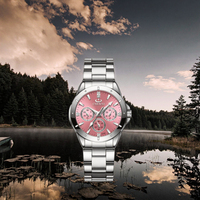 CHENXI 019A Montres de luxe pour hommes et femmes avec boîtier rond en alliage, bracelet en acier étanche 3 ATM et aiguilles lumineuses – Cadeau idéal pour les amoureux