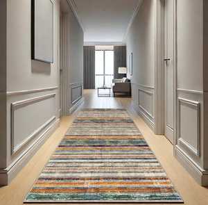 Alfombra de poliéster trenzado a rayas bohemio vintage, patrón abstracto colorido, corredor de pasillo de algodón para sala de estar, dormitorio, habitación de adolescentes - Product Image 5