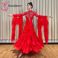 Robe de danse de compétition Chrisanne B-26066 en satin et mousseline rouge, lisse, pour la danse de salon Blackpool, haute qualité, moderne, à vendre