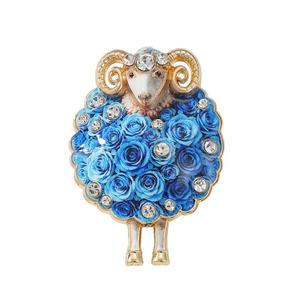 Promotion : Broche Vintage Européenne en Alliage avec Strass, Motif Floral 3D Rose et Mouton Coloré, pour Costume et Manteau Femme, Décoration de Fête - Product Image 6