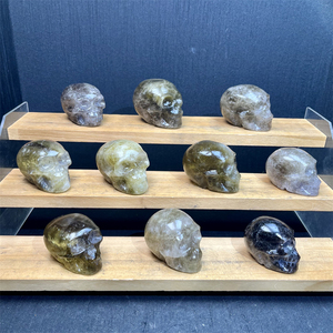 Calaveras curativas de cristal natural al por mayor calaveras de cuarzo citrino ahumado talladas a mano de 2 pulgadas para decoraciones - Product Image 4