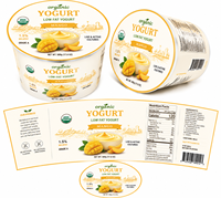 Étiquettes personnalisées pour bouteilles de yaourt, autocollantes, imperméables, pour bouteilles de lait et de jus, imprimées, écologiques, emballage alimentaire