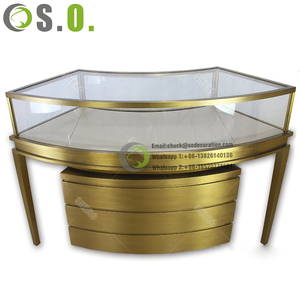 سطح زجاجي عرض مع قفل مصباح ليد العلامة التجارية مجوهرات الساعات خزانة عرض زجاجية مكافحة متجر الأثاث - Product Image 1