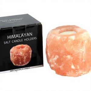 Wholesale Natural Himalayan <b>Pink</b> Salt Hand Carved Nautical Style Tealight Holder with Real Touch for <b>Christmas</b> Home <b>Decor</b> - Product Image 4