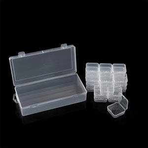 Caja de almacenamiento de plástico transparente, compartimento cuadrado de 5,5 cm, organizador de joyas, contenedor de escritorio con tapa para artículos pequeños, juego de 24 Uds. - Product Image 1