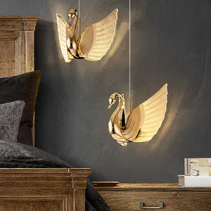 Per la casa soggiorno decorazione tavoli da pranzo luci comodino camera da letto lampada a sospensione Swan LED lampada a sospensione illuminazione nordica per interni