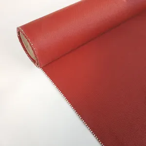 Fabbrica macchina industriale 15cm rosso 0.25mm tessuto in fibra di vetro rivestito in Silicone