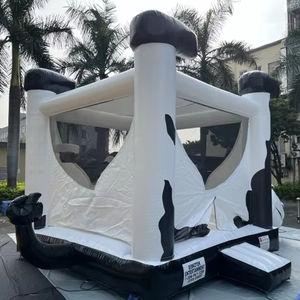 Maison de rebond gonflable pour vache durable Château sautant <span class=keywords><strong>blanc</strong></span> <span class=keywords><strong>et</strong></span> <span class=keywords><strong>noir</strong></span> pour fête <span class=keywords><strong>et</strong></span> location sur <span class=keywords><strong>le</strong></span> thème de la ferme Idéal pour l'intérieur <span class=keywords><strong>et</strong></span> l'extérieur - Product Image 2