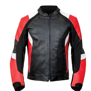 Chaqueta de moto de piel resistente para hombre hecha en fábrica al por mayor, estilo de moda con logotipo personalizado en la espalda para motociclistas - Product Image 2