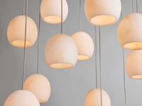 Lustre moderne à plusieurs têtes en albâtre naturel, luminaire LED en cluster pour escalier, villa, hall d'entrée