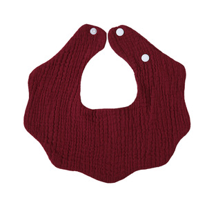 Bavoirs pour bébé triangulaires à <span class=keywords><strong>double</strong></span> couche froissés avec fermeture à bouton, antibactériens, écologiques, en élasthanne/polyester, lavables - Product Image 6