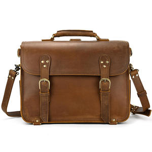 Sac à main en cuir Crazy Horse Andong pour homme, rétro, 14 pouces, sacoche en cuir de vachette, sac bandoulière, sac de voyage - Product Image 2